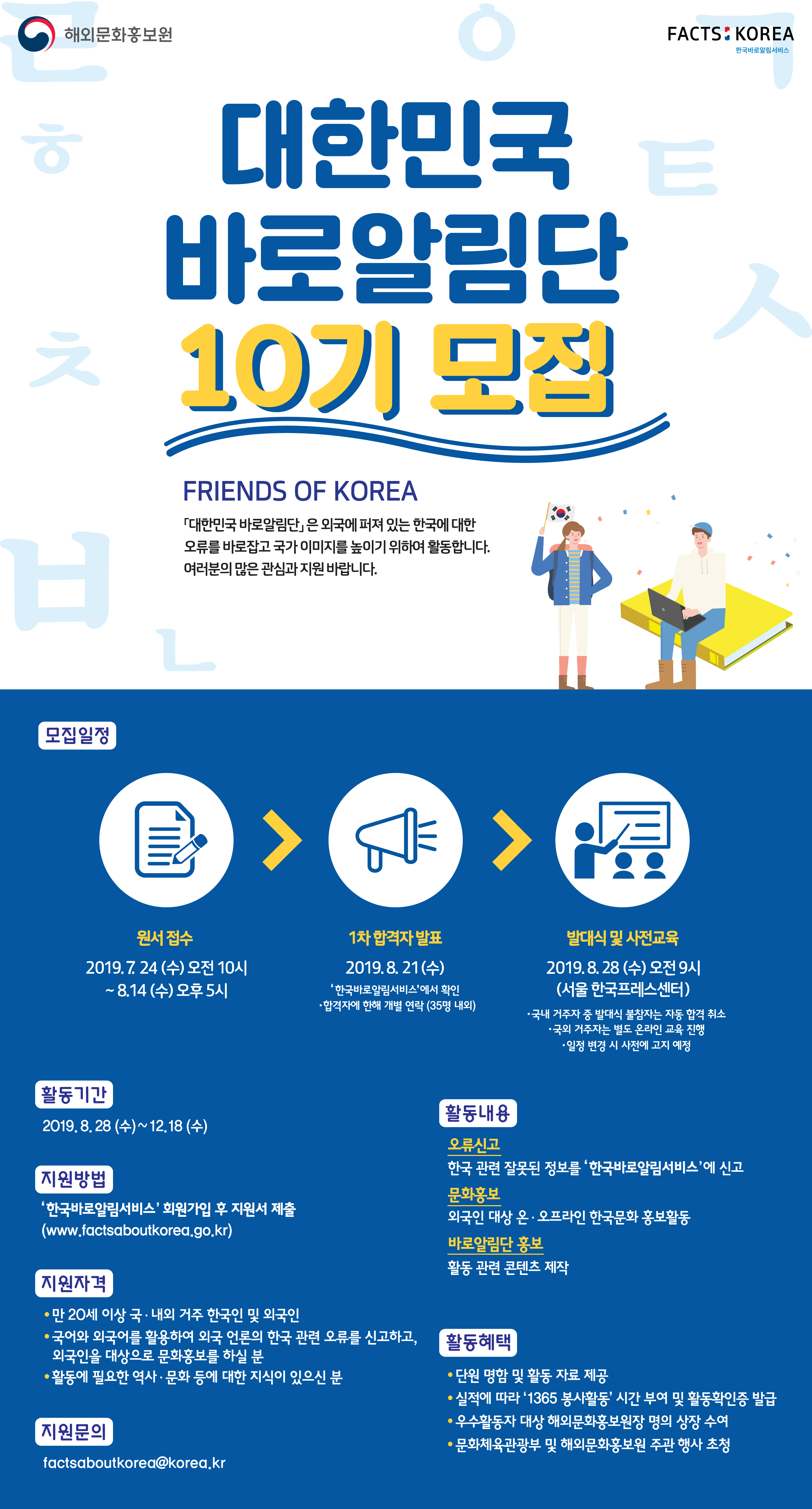 해외문화홍보원 제10기 대한민국 바로알림단 모집
